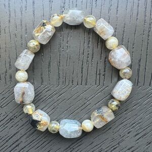 Titanium golden rutile bracelet SIZE 6.75’
